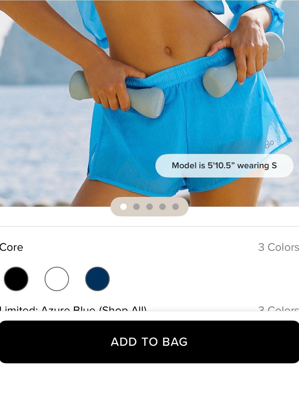 ALO Yoga Azure Blue Women's Athletic Shorts